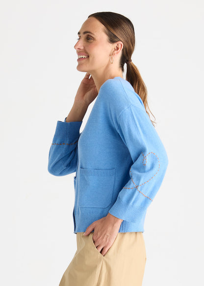 Sweet Heart Cardi - Bluebell