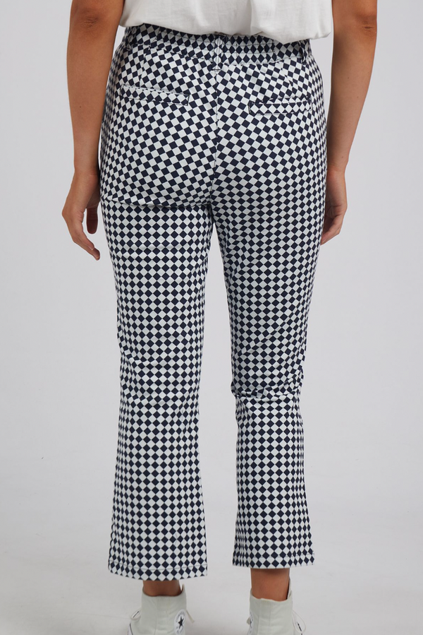 Zest Pant - Navy Checkerboard
