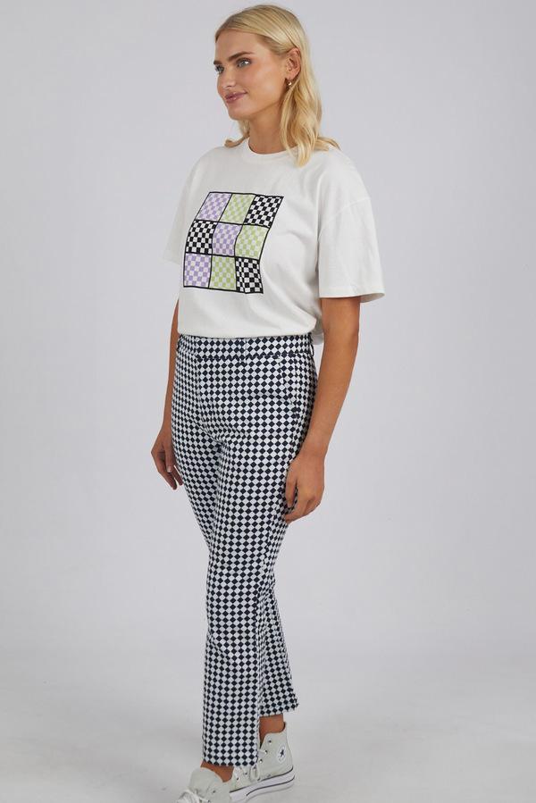 Zest Pant - Navy Checkerboard