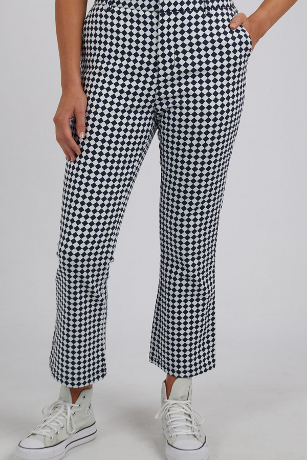 Zest Pant - Navy Checkerboard