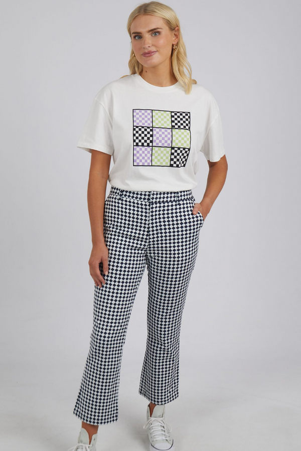 Zest Pant - Navy Checkerboard