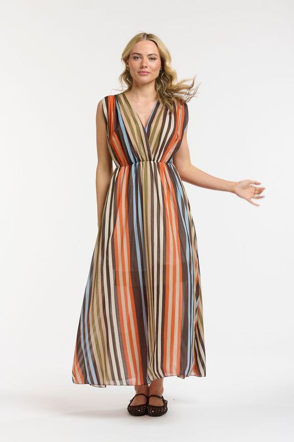 Multicolour Dress - Ora/Blu/Cream