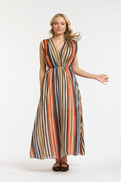 Multicolour Dress - Ora/Blu/Cream