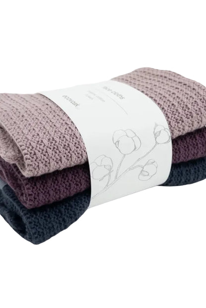 Organic Cotton Face Cloth 3pk - Violet