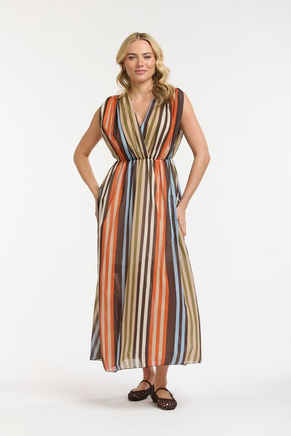 Multicolour Dress - Ora/Blu/Cream