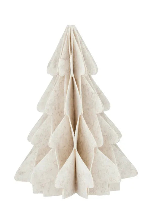 Yule Xmas Tree Felt Dcor 30cm Wht