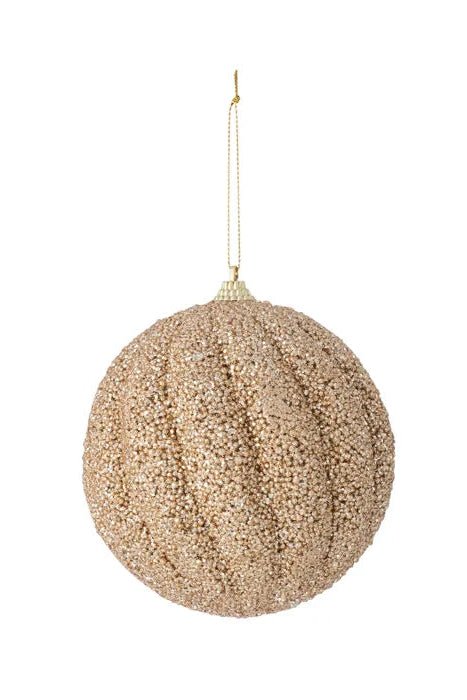 Encrusted Swirl Bauble Foam 12cm Champag