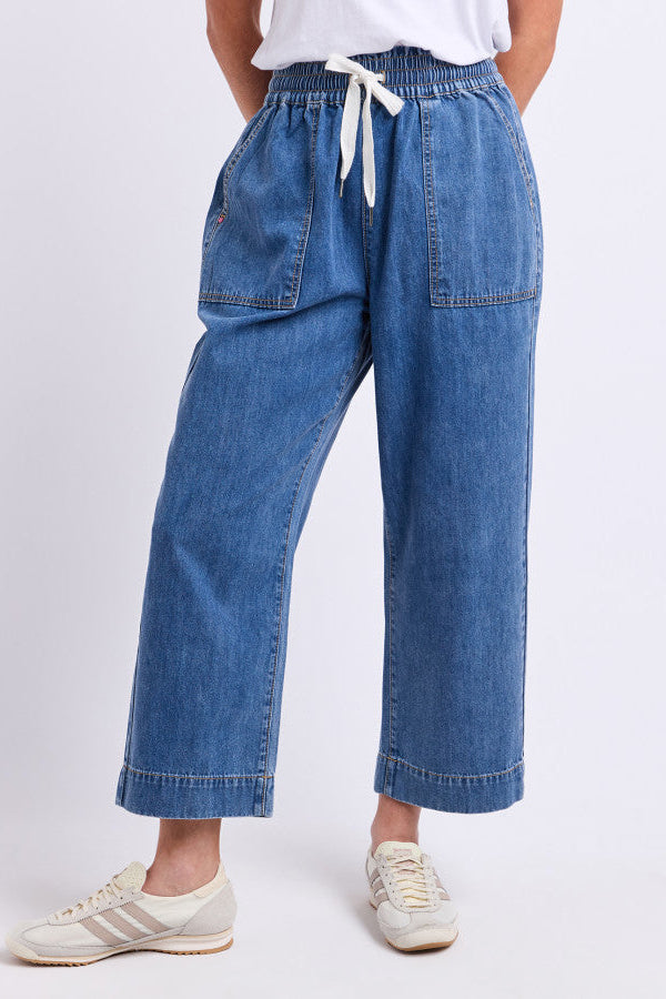 Elm Greta Slim Leg Denim Pant Mid Blue
