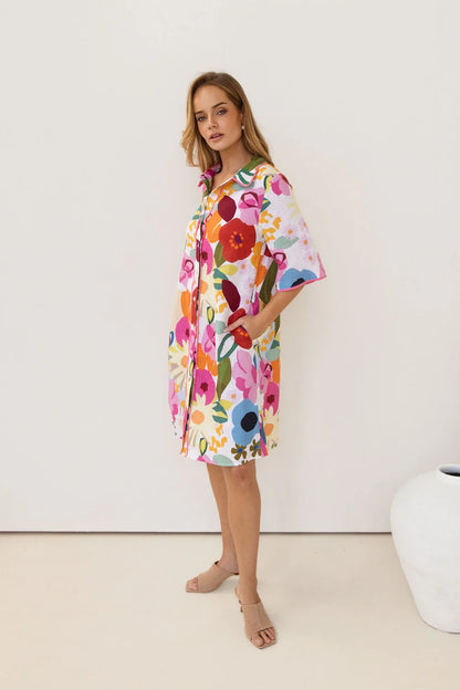 Linen Shirtmaker/Trim - Bloom Burst