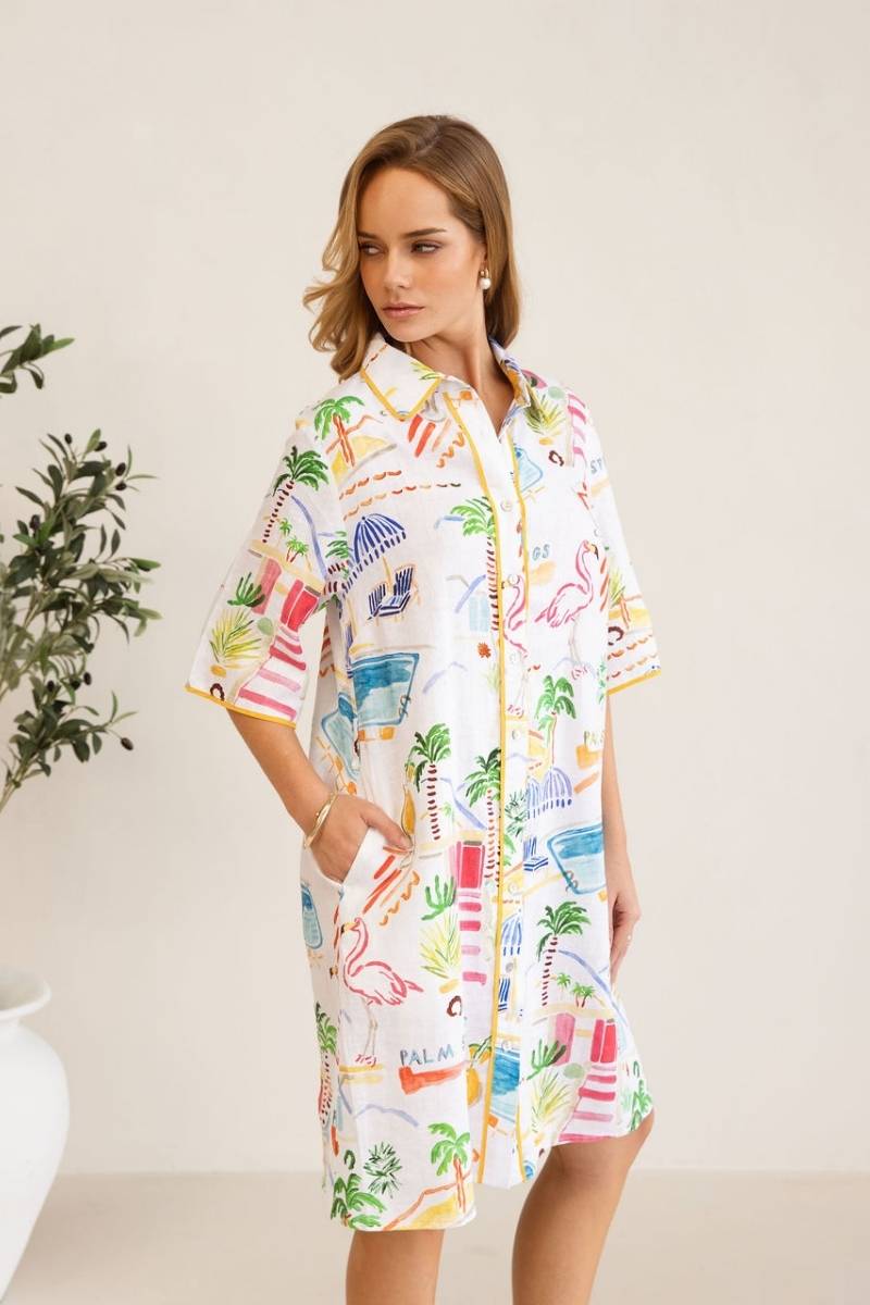 Linen Shirtmaker/Trim - Palm Springs