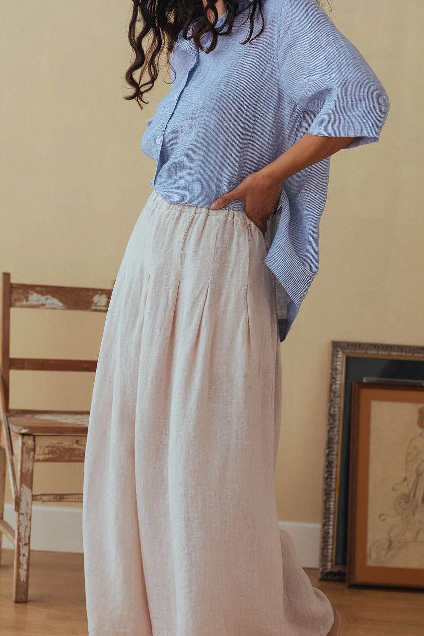 Dion S/S Shirt - Fine Blue Stripe