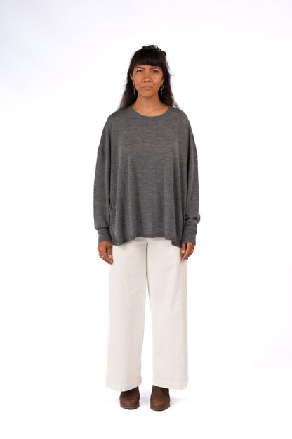 Manuel Australian Merino Sweater - Grey