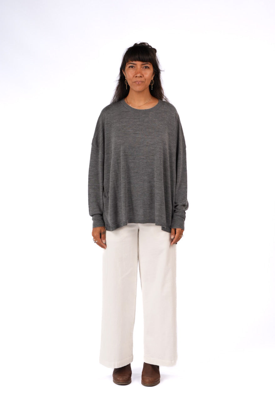 Manuel Australian Merino Sweater - Grey
