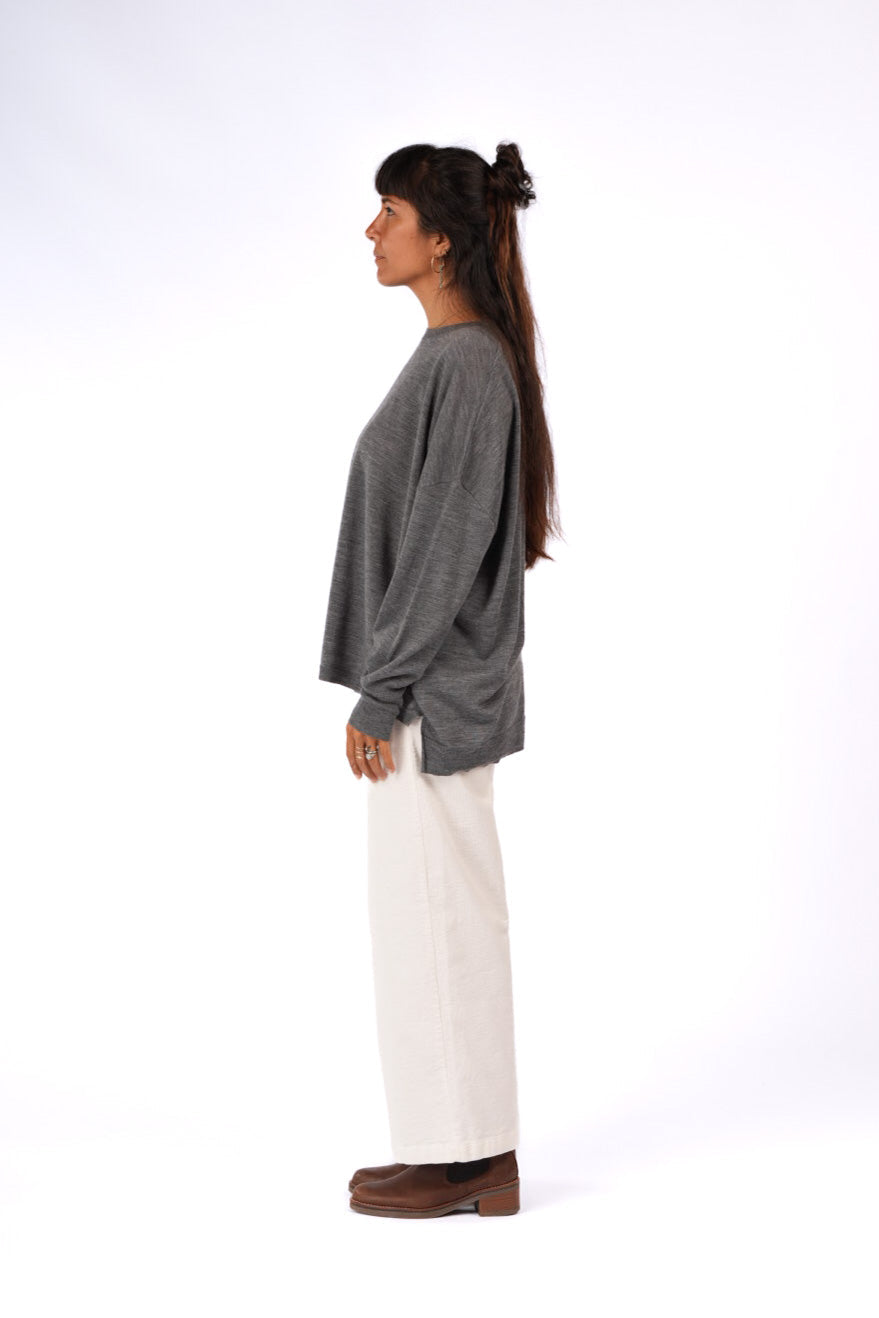 Manuel Australian Merino Sweater - Grey