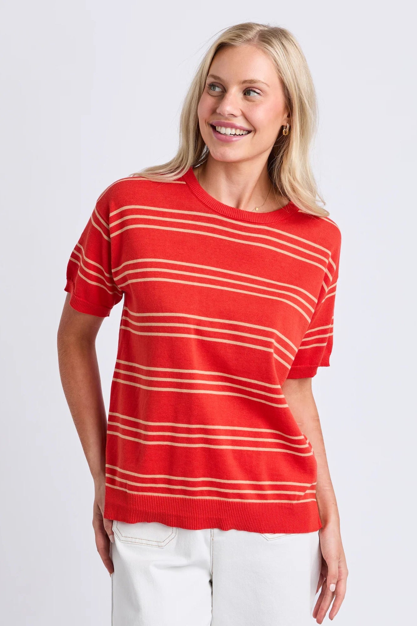 Elm Sofie Knit Tee - Tangello
