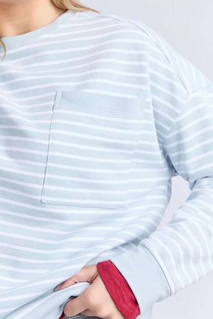 Original Stripe Crew - Ice Blue/White
