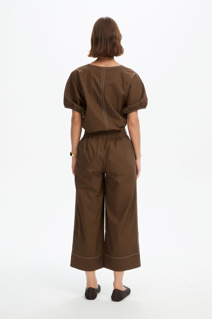 Classic Contrast Pant - Chocolate