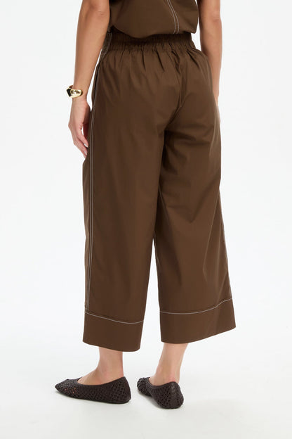 Classic Contrast Pant - Chocolate