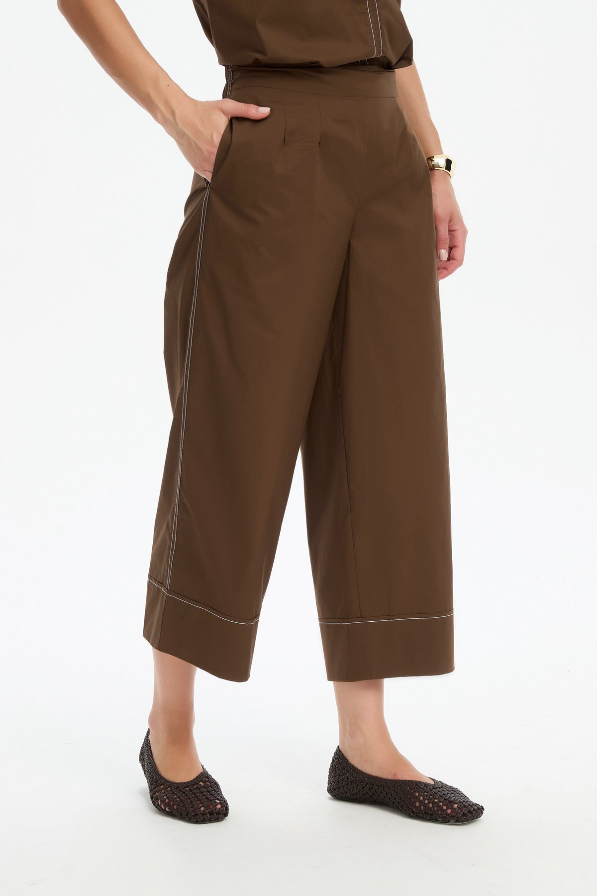 Classic Contrast Pant - Chocolate