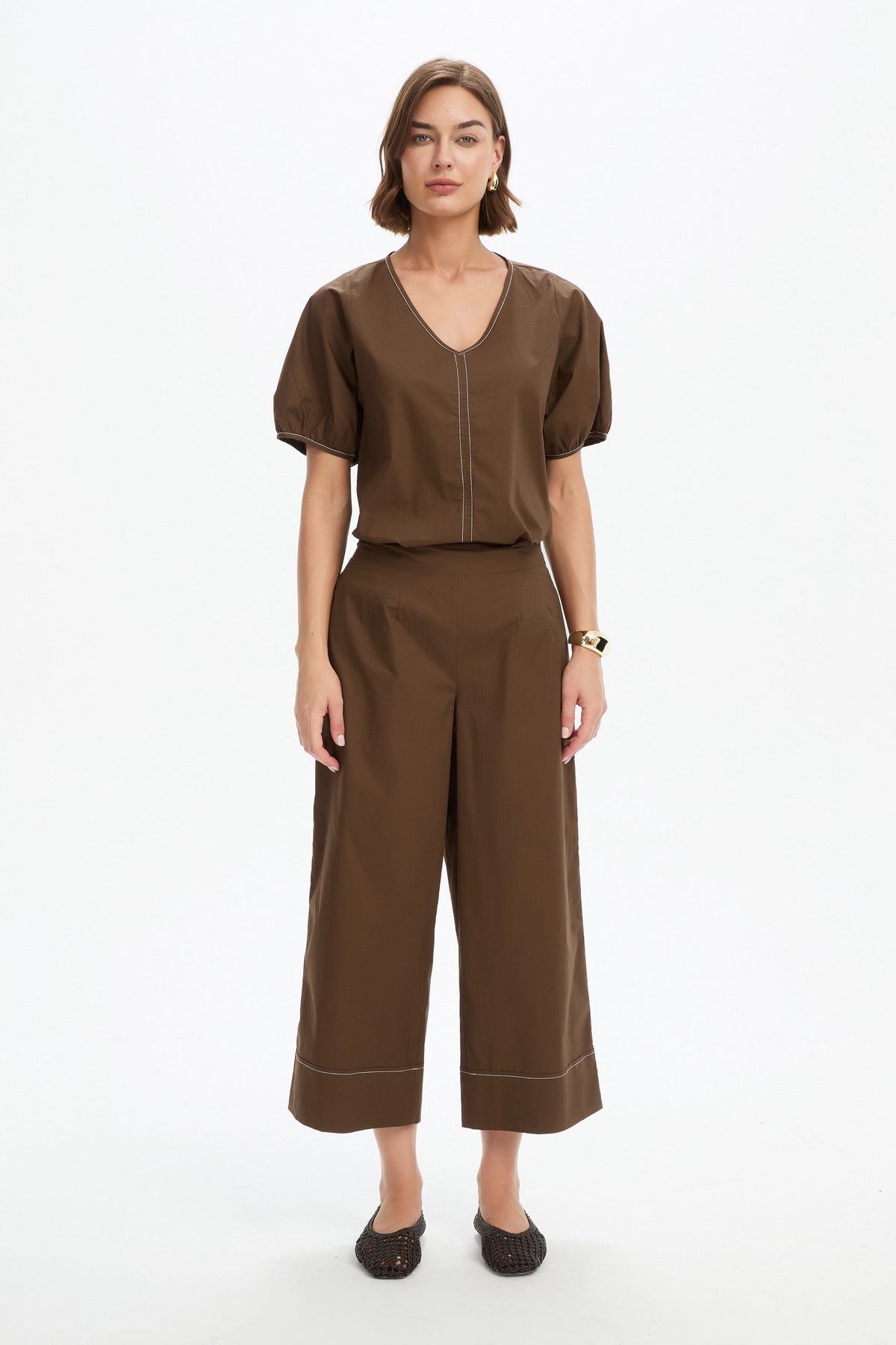 Classic Contrast Pant - Chocolate