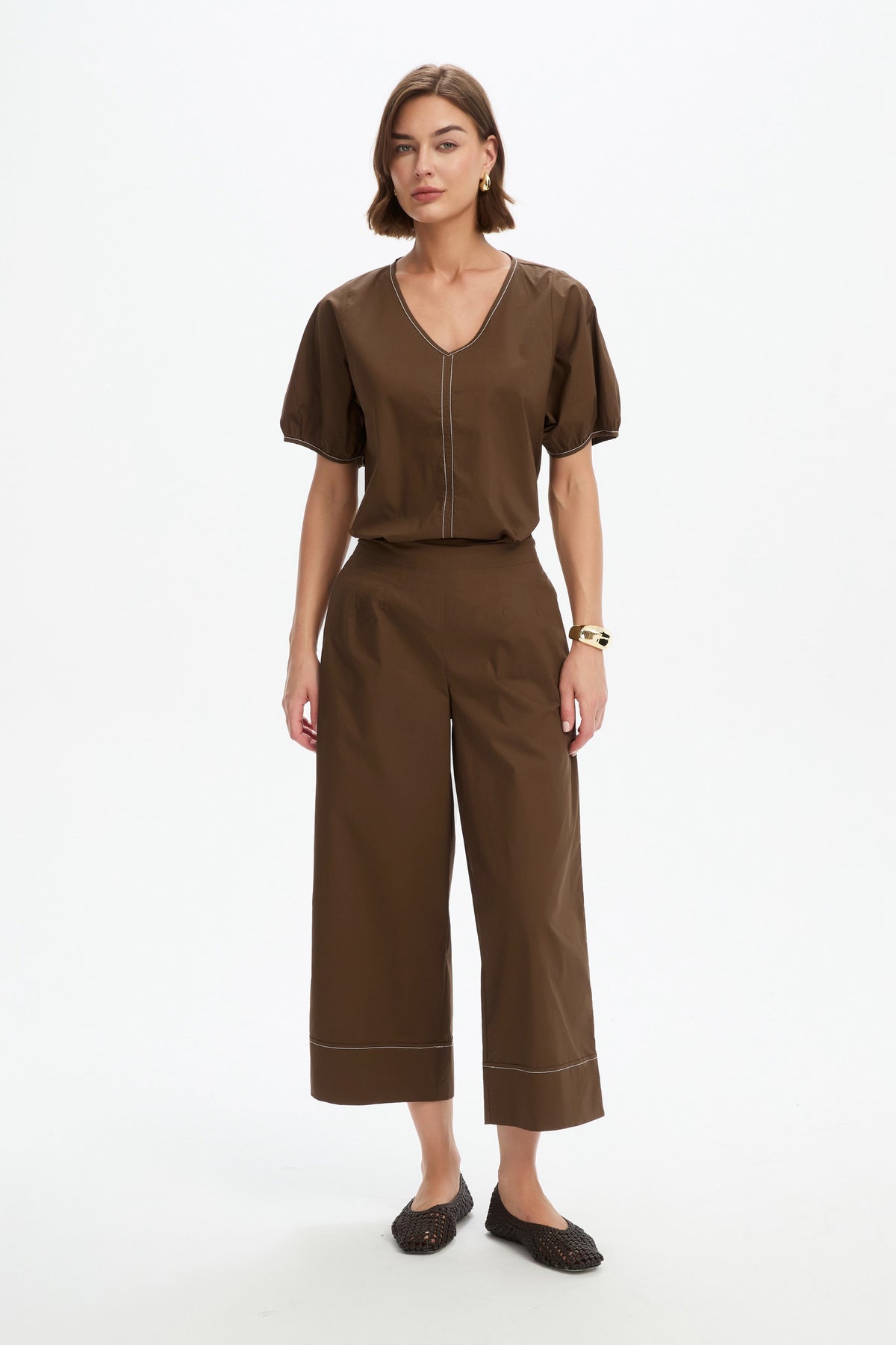 Classic Contrast Pant - Chocolate
