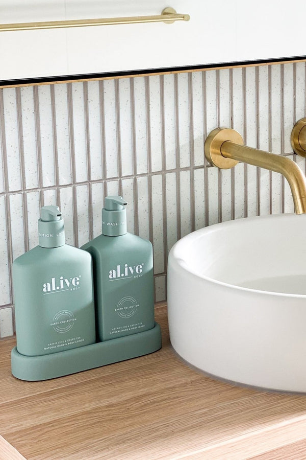 Alive Wash & Lotion Duo + Tray - Kaffir Lime & Green Tea