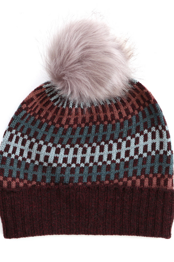 Dixie Check Beanie - Raisin