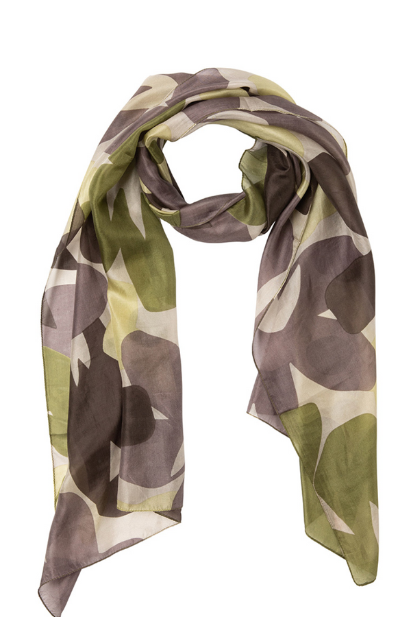 Frangipani Silk Scarf - Cof/Ind