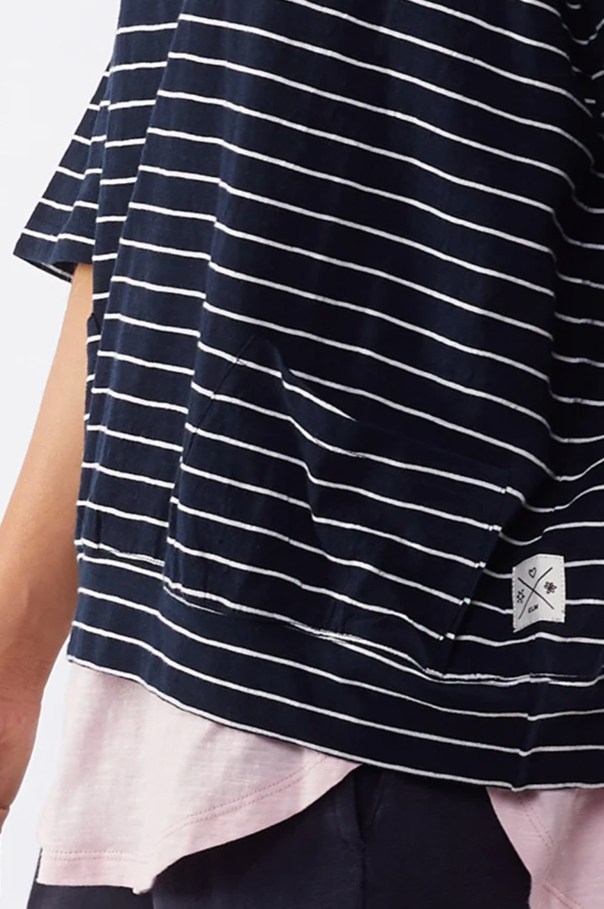 Mazie Sweat - Navy/Wh Stripe