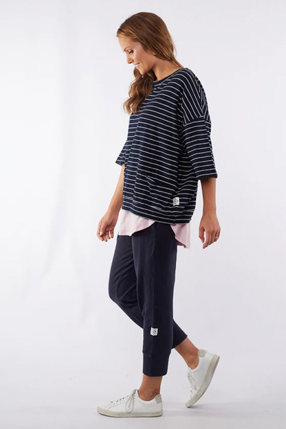 Mazie Sweat - Navy/Wh Stripe