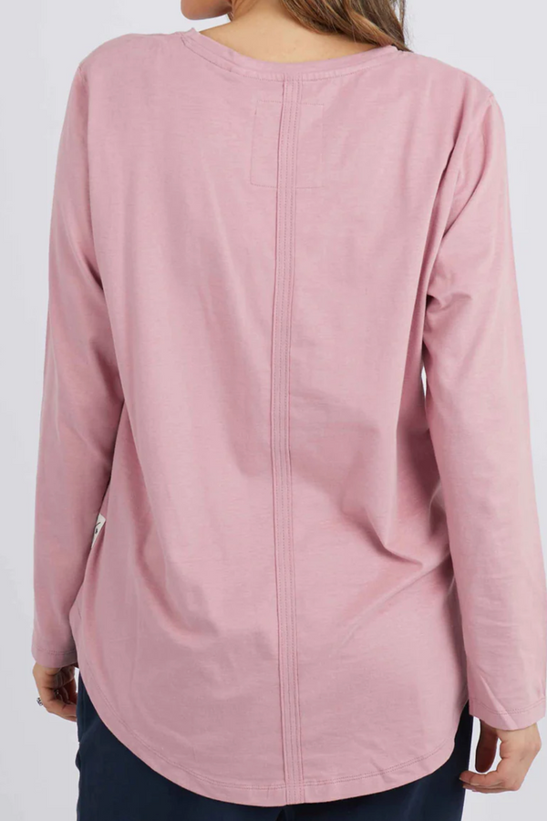 Peachy L/S V Neck Tee - Pink