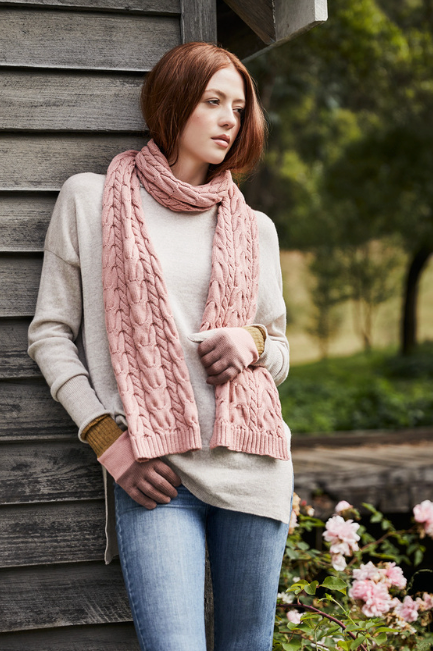 Valentina Cable Scarf - Saffron