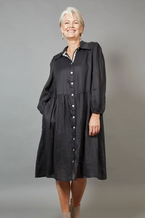 Studio Midi Shirt Dress - Ebony