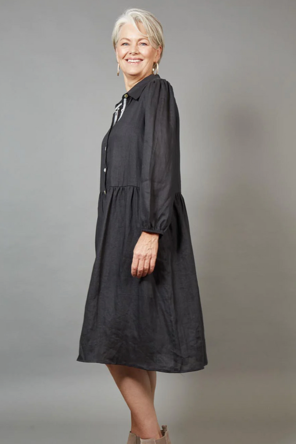 Studio Midi Shirt Dress - Ebony