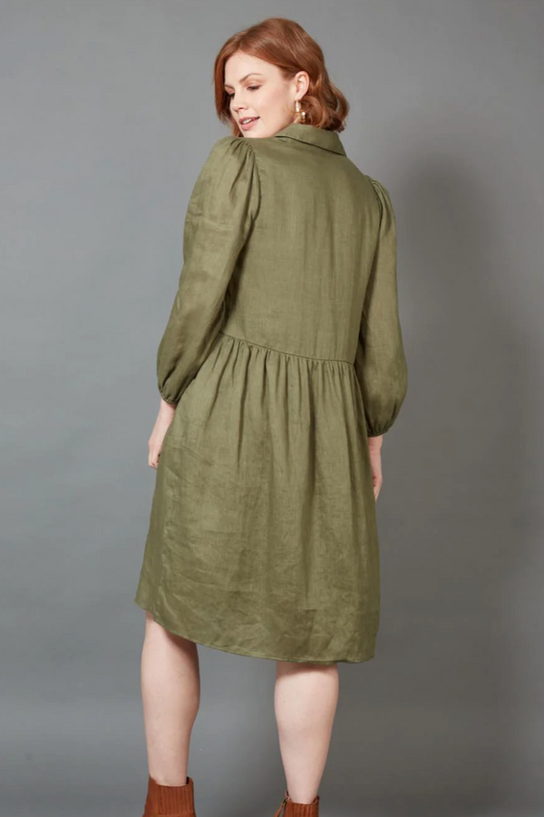 Studio Midi Shirt Dress - Khaki