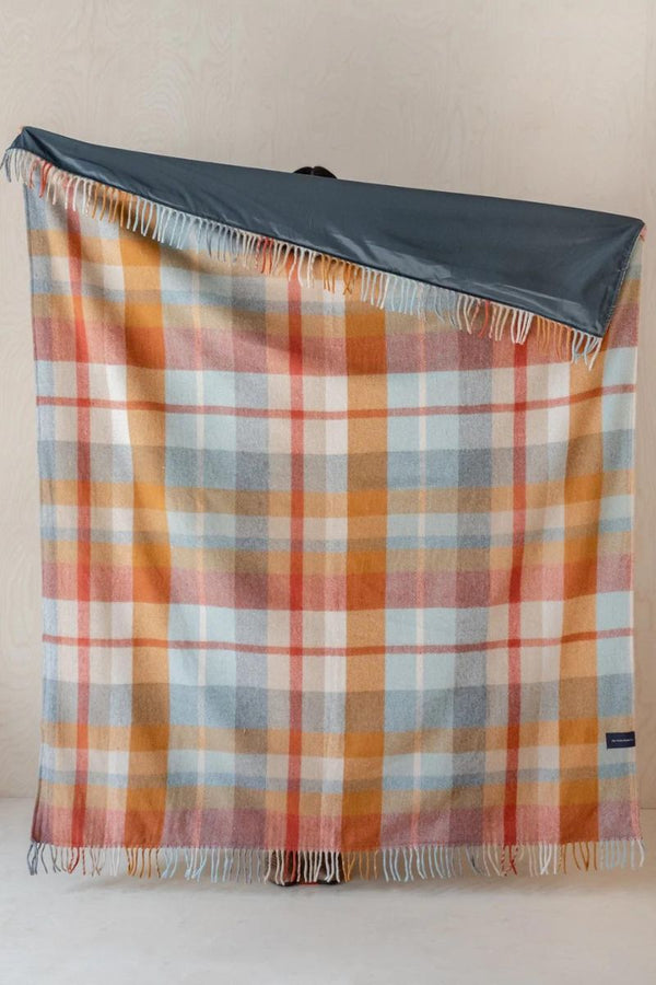 Recycled Wool Picnic Blanket - Toffee Patchwork