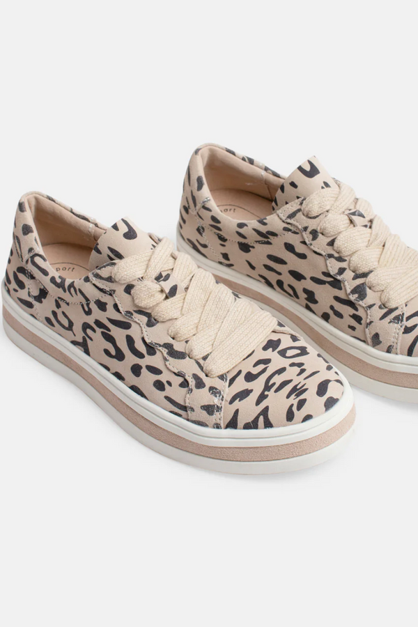 Sass Leather Sneaker - Almond Leopard