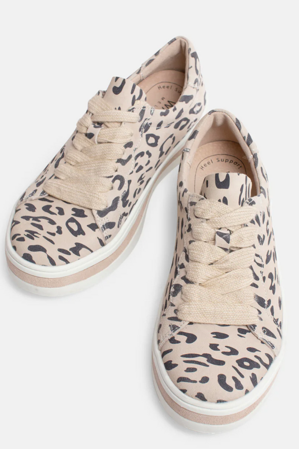 Sass Leather Sneaker - Almond Leopard