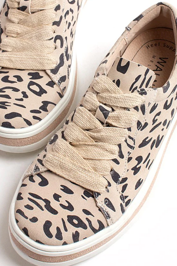 Sass Leather Sneaker - Almond Leopard