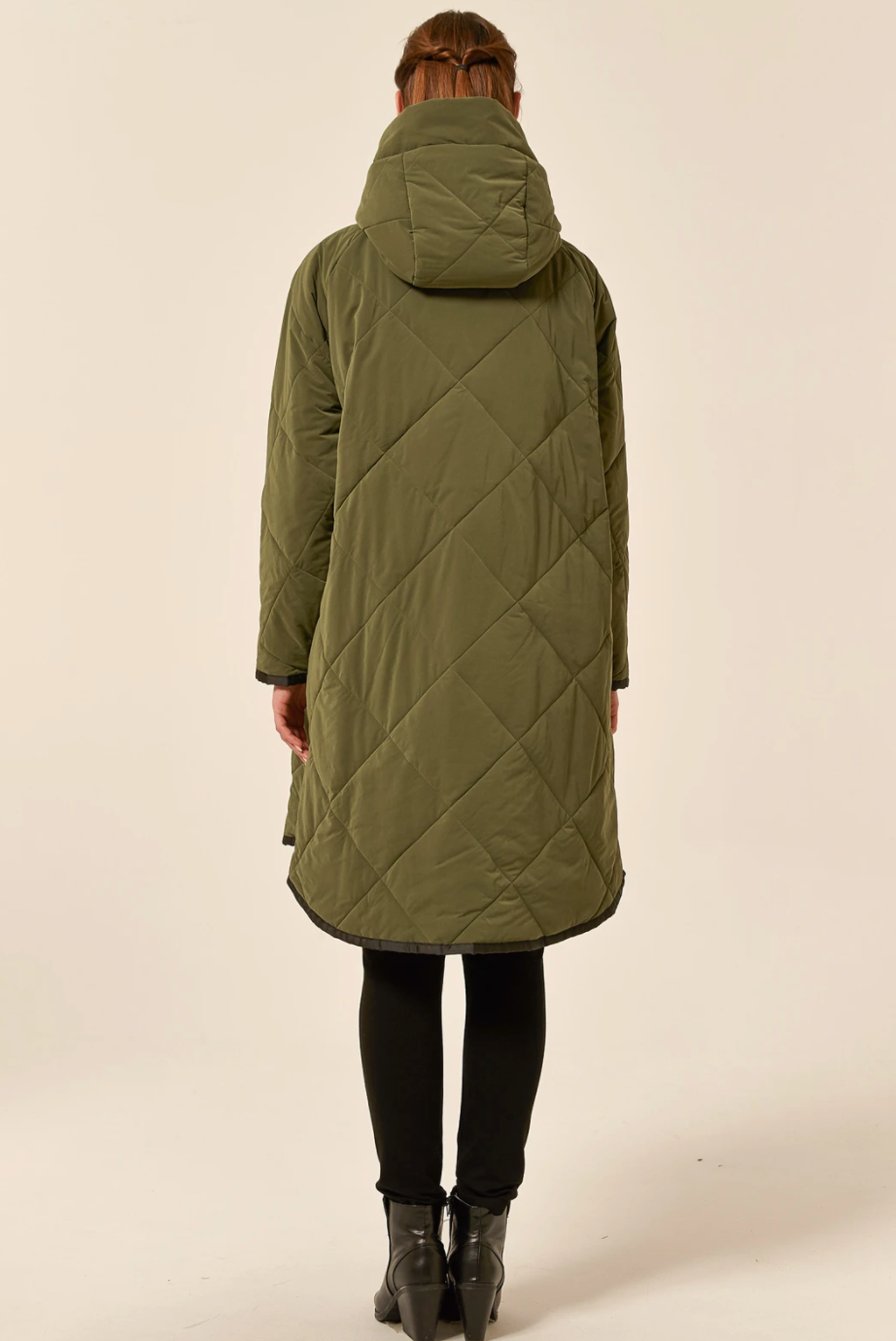 Zip Hem Winter Coat - Dark Olive